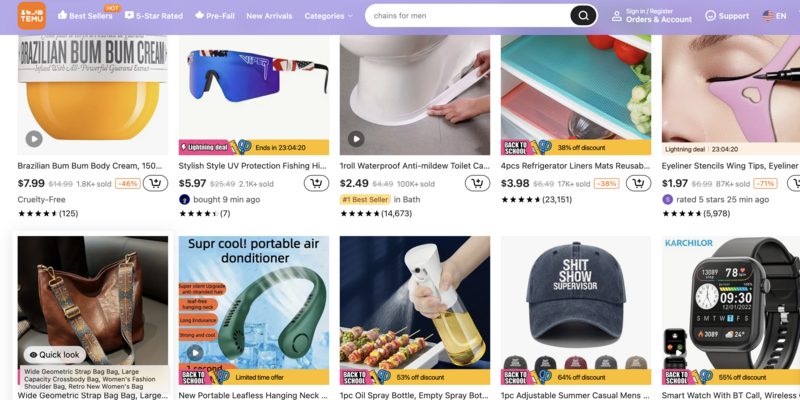 temu cheap products
